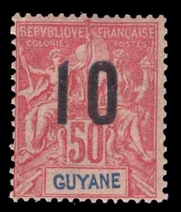 MOMEN: FRENCH COLONIES GUIANA SC #93b WIDE SPACED MINT OG NH LOT #66104