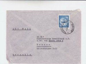 Greece 1957  bank  airmail stamps cover to bremen germany  r19729