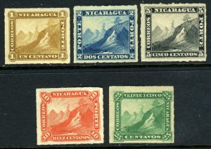 Nicaragua 1877 Momotombo Roulette complete Set of Blocks Reprints MNH N158 ⭐