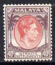 Malaya - Straits Settlements 1937-41 KG6 40c scarlet &...