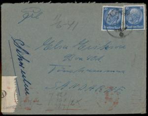 3rd Reich 1941 Naval Franked Feldpost Cover to Sweden Volunteer 68181