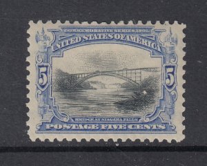 US #297  5c PanAmerican bridge (very lightly hinged) Very nice cv$75.00