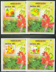 GUINEA BISSAU  NEW ISSUE ORCHIDS OF AFRICA   IMPERFORATED DELUXE S/S MINT