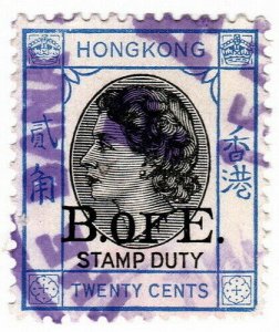 (I.B) Hong Kong Revenue : Bill of Exchange 20c