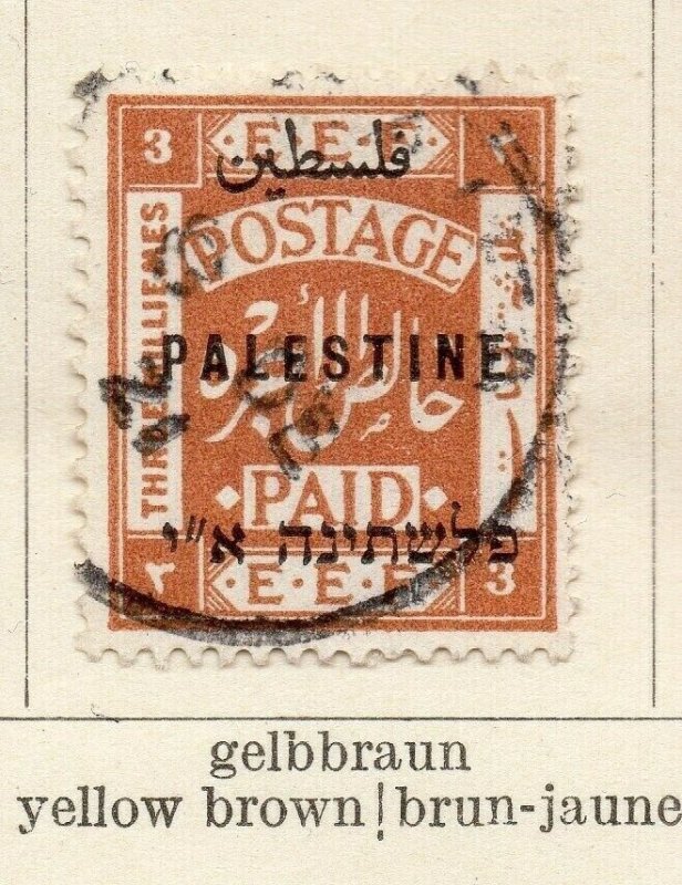 Palestine 1920-21 Early Issue Fine Used 3p. Optd NW-171193