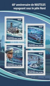 Central Africa - 2018 Nautilus Voyage - 4 Stamp Sheet - CA18113a