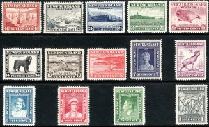 1941-44 Newfoundland Canada complete set MLH perf 12½ Sc# 253 / 266 CV: $20.65