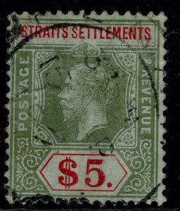 MALAYSIA - Straits Settlements GV SG212a, $5 green & red/green, USED. Cat £90.