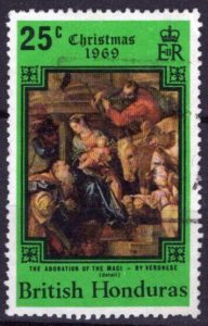 ZAYIX British Honduras 250 Used 25c Christmas Adoration of the Kings 031023S101