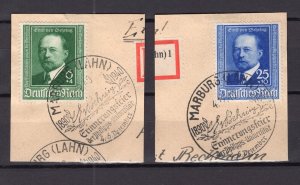 GERMANY 3rd REICH 1940 JUSTUS von BEHRING B186-B187 SUPERB USED ON PIECE #2