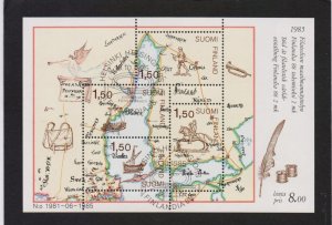 Finland  #728  cancelled  1985  stamp exhibition sheet Finlandia 88