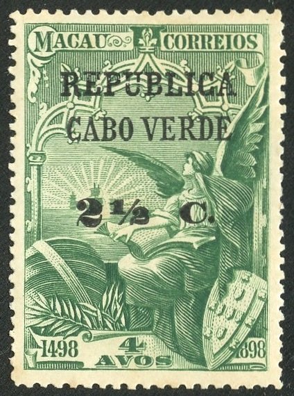 Cape Verde Scott 115 Unused F-VFLHOG - Vasco de Gama Overprinted - SCV $2.00