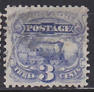 #114 Locomotive 3c Pictorial 1869 Iss. 4 Marg; Lt. Ccl