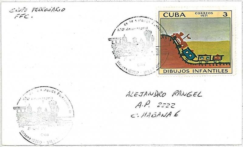 38210 -  Habana - POSTAL HISTORY -  CARD with special postmark 1991: TRAINS