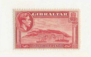 Gibraltar Sc #109   3 half pence red  perf 14  NH VF