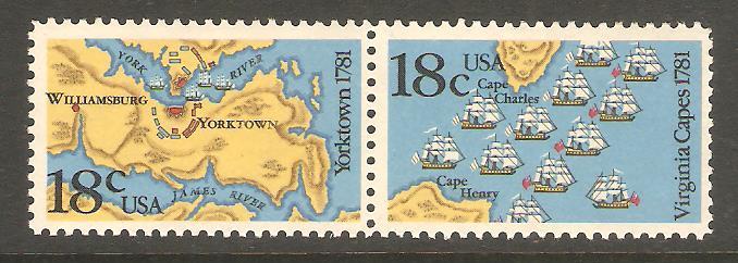 #1937-8 Yorktown pair  Mint NH