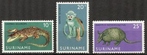 Suriname 1969 Fauna Animals Crocodiles Monkeys set of 3 MNH