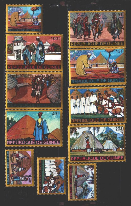 Guinea. 1968. 468-79 from the series. Ethnography, culture, architecture, mus...