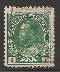 Canada 1911 King George V, 1 cent, Scott #104, used