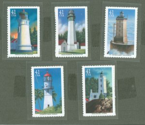 United States #4146-50 Mint (NH) Single (Complete Set) (Lighthouses)