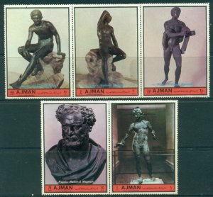 Ajman 1972 Mi#2207-2211 Bronze Sculptures from Naples & Pompeii Museum MLH