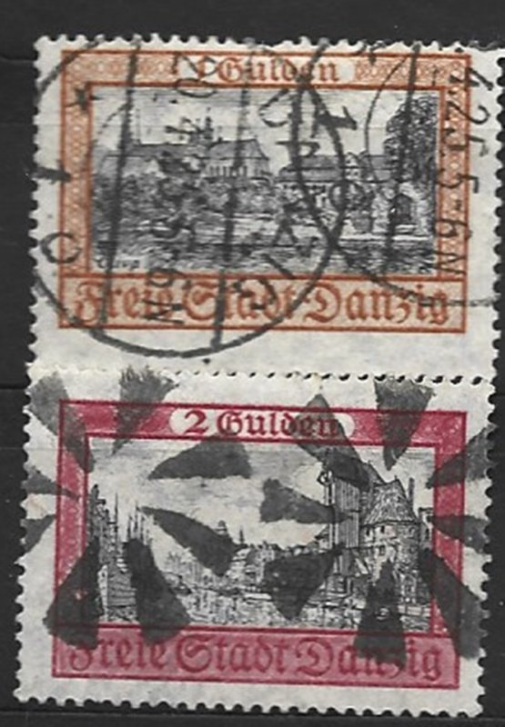 COLLECTION LOT 6545 DANZIG 2 STAMPS 1924 CV+$11