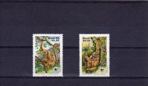 Brazil 1984 WWF WOOLEY SPIDER MONKEY set Perforated Mint (NH)