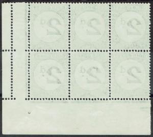 GOLD COAST 1951 POSTAGE DUE 2D BLOCK VARIETY LARGE D MNH **