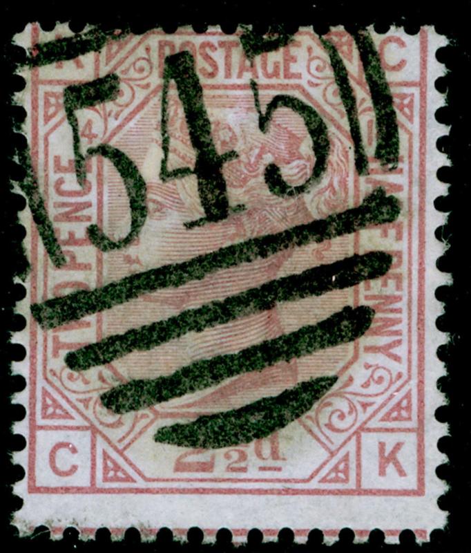 SG141, 2½d rosy mauve PLATE 14, USED. Cat £80. CK