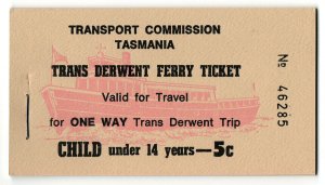 (I.B) Australia - Tasmania Transport : Trans-Derwent Ferry 5c (Carnet of 10)