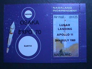 ​NAGALAND-1969-LUNAR LANDING-APOLLO II-OVPT- MNH S/S-VF WE SHIP TO WORLD WIDE