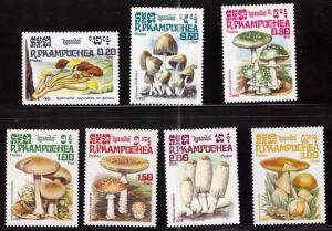 Cambodia Scott 568-574 MNH** Mushroom set CV $8.50