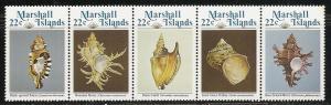 Marshall Islands 69a 1985 Shells Strip MNH
