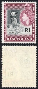 BASUTOLAND SG79 1961-63 Decimal currency R1 black and maroon U/M