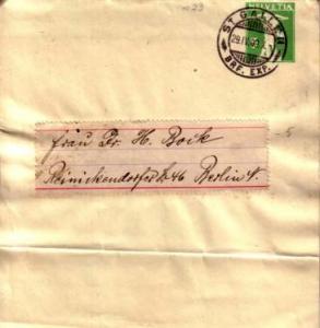 Switzerland, Wrapper, Postal Stationery