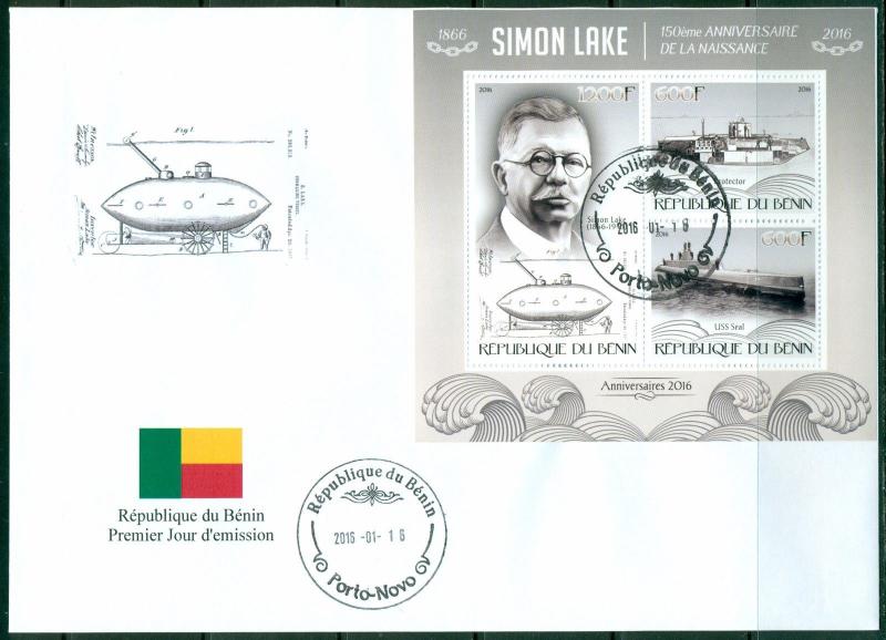 Submarines U-Boote Transport Simon Lake Benin set of first day covers 