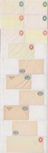 GUATEMALA 1875-95 PS H&G B1a thru B7 GROUP OF 13 ENVELOPES ENTIRES UNSD CV$192+ 