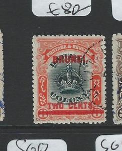 BRUNEI (P0703B) CROWN 2C/8C  SG13 VFU 