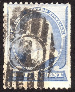 1887, US 1c, Franklin, Used, Sc 212