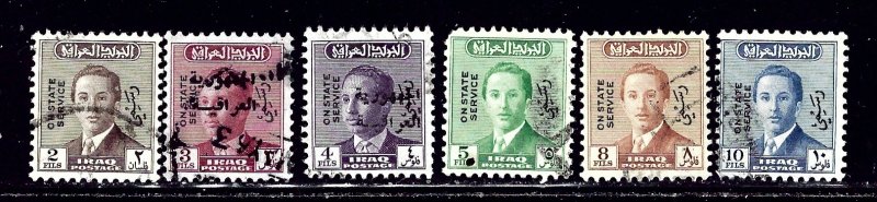 Iraq O149-52/O154-55 Used 1955-59 issues short perf    (ap2007)