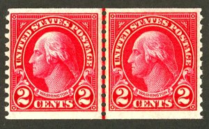 U.S. #599 MINT LINE PAIR OG NH