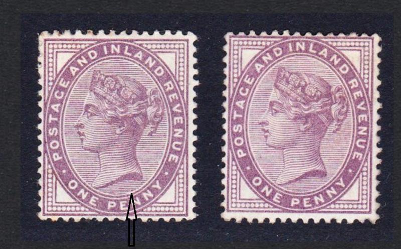 Great Britain Queen Victoria One Penny 2 stamps MH SG#172-173-74