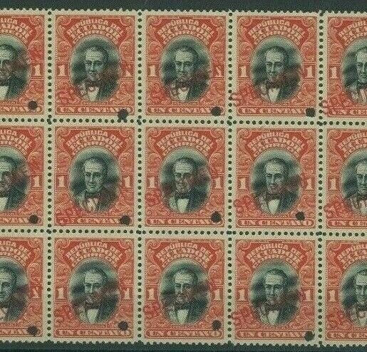 ECUADOR Stamps 1911 *SPECIMEN* 1c President Roca Block {15} Mint UM MNH MF96