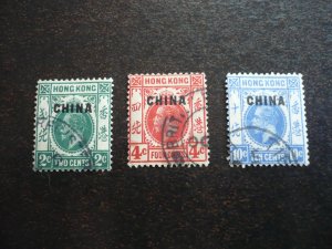 Stamps - Great Britain Offices in China-Scott# 2,3,6 - Used Part Set of 3 Stamps