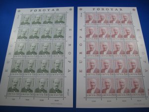 FAROE 1980  -  SCOTT # 53-54  2 SHEETS OF 20  MNH