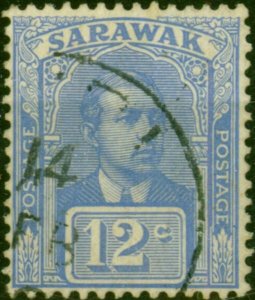 Sarawak 1922 12c Bright Blue SG70 Fine Used (2)