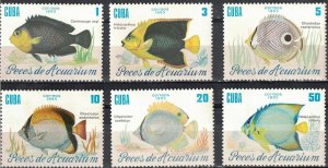 CUBA Sc# 2811-2816  TROPICAL FISH  Marine Life   Cpl set of 6  1985 MNH  mint