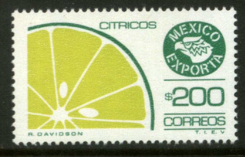 MEXICO Exporta 1584 $200P Citrus Fruit Fosfo Paper 10 MNH