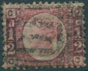 Great Britain 1870 SG49 ½d rose QV CCCC plate 12 FU (amd)