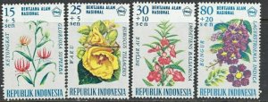 Indonesia B199-202 MNH 1966 Flowers (an2359)